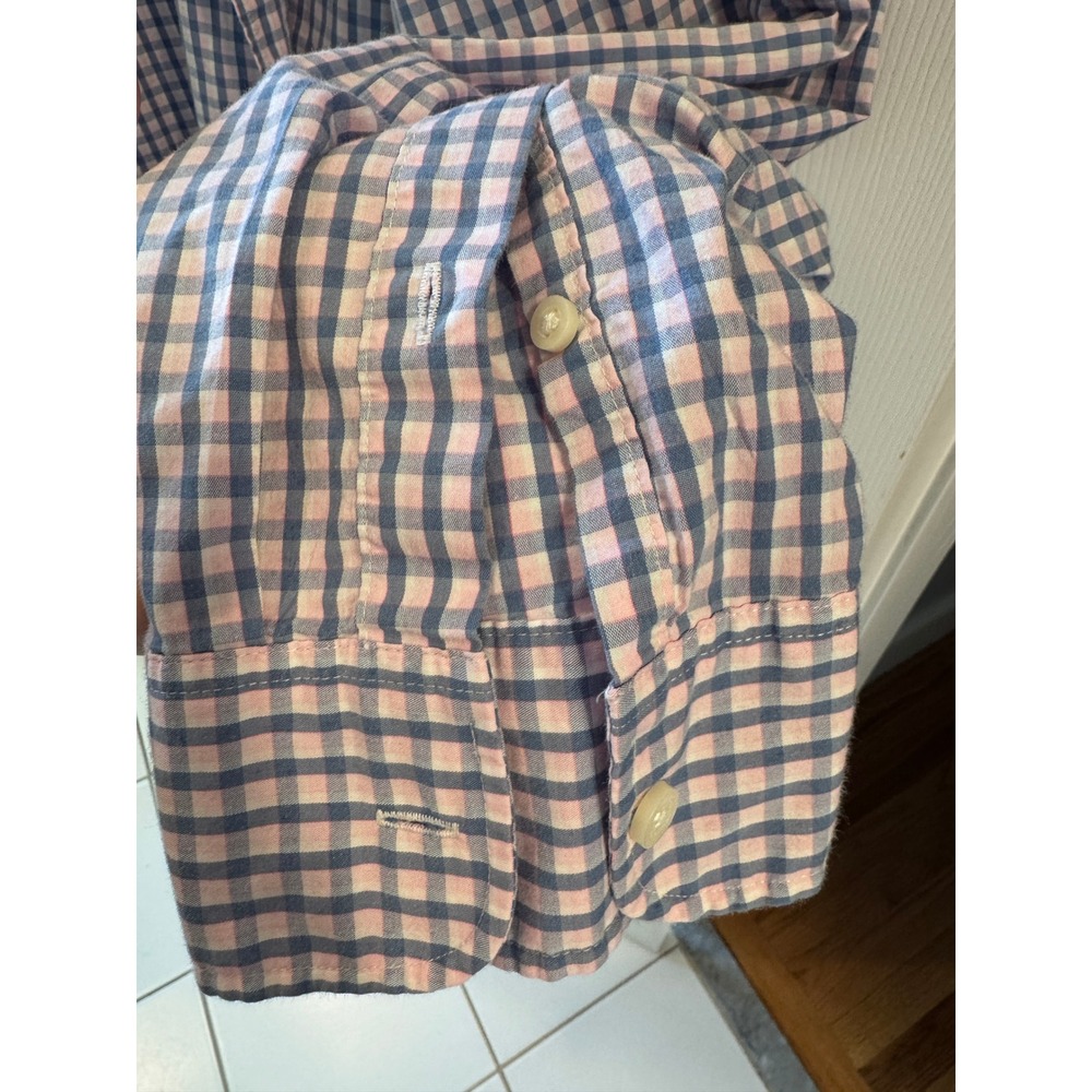 J.Crew Performance Slim Untucked Shirt XL Mens Blue Pink Gingham Check Button Up - Picture 9 of 9